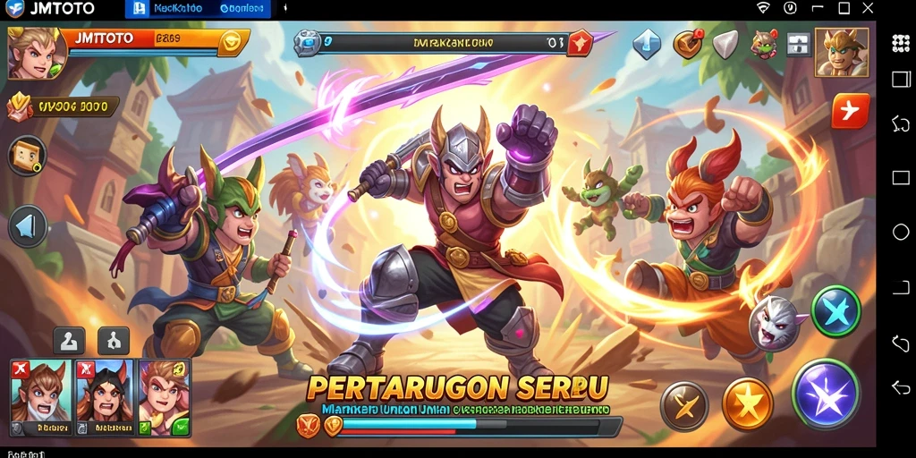 Tampilan gameplay seru di JMTOTO dengan pertarungan mendebarkan.