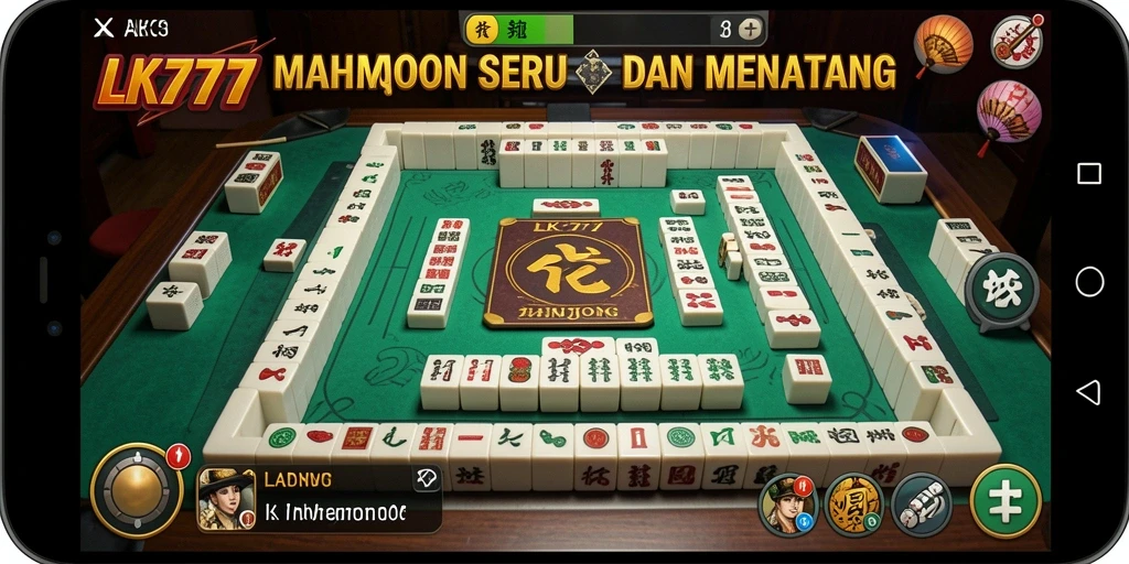 Tampilan gameplay LK777 saat pemain menyusun ubin Mahjong.