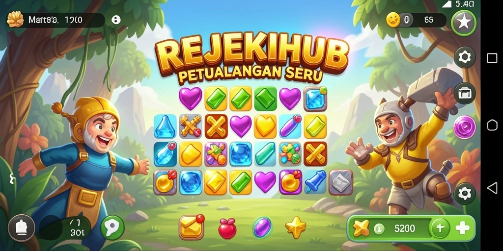 Tampilan gameplay menawan dari REJEKIHUB dengan banyak warna dan tantangan.
