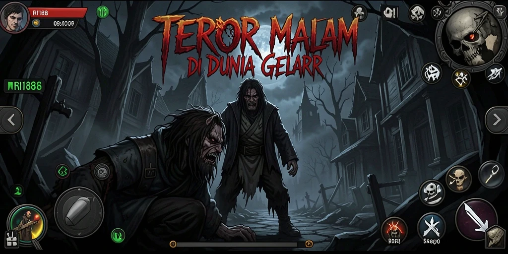 Screenshot gameplay RI188 menampilkan momen mencekam di dalam kegelapan.