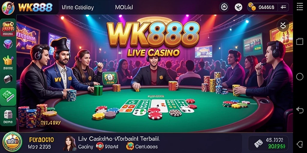 Tampilan gameplay Live Casino yang seru dan interaktif di WK888.